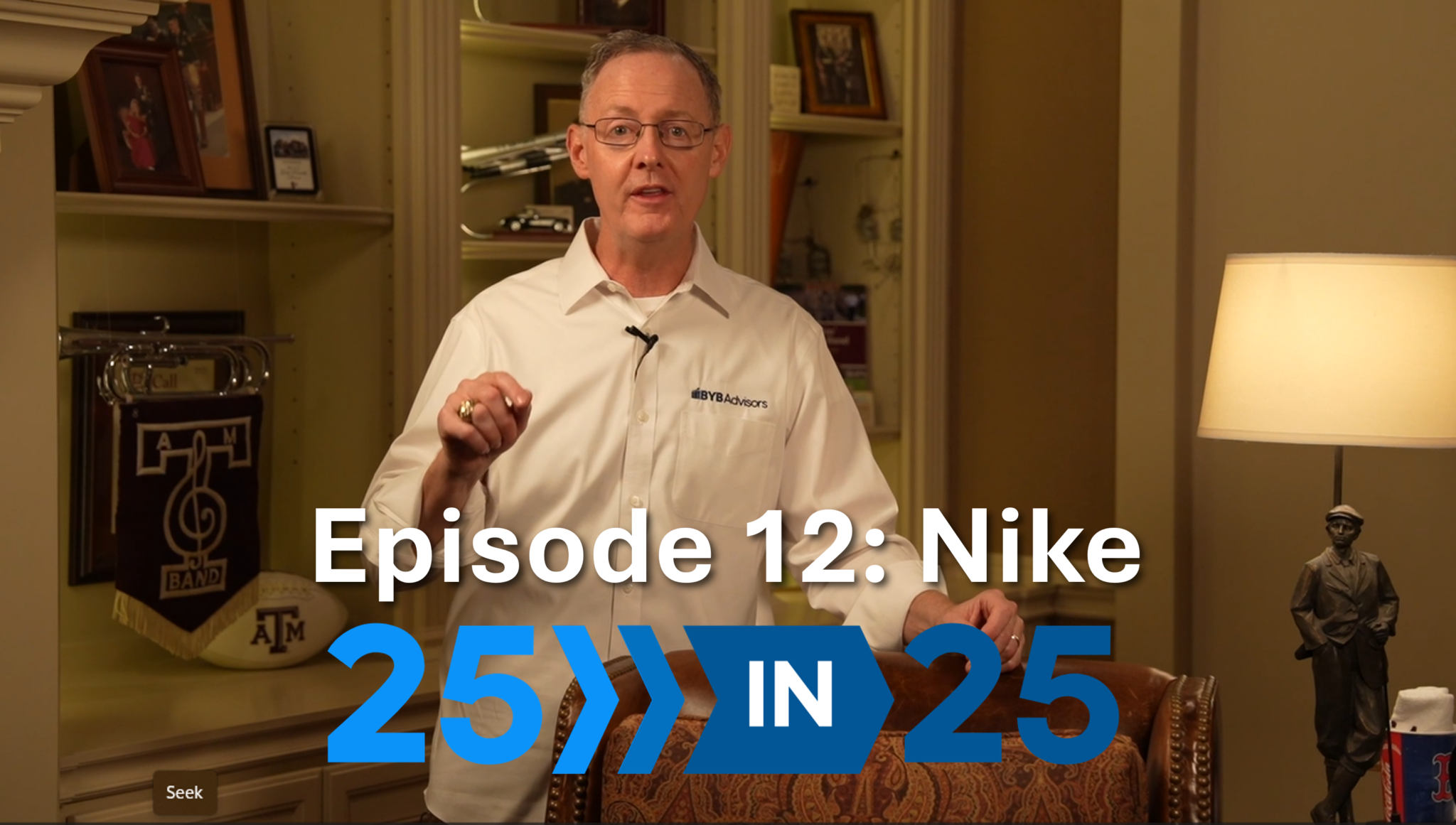 Chris Alexander stands in his study and talks about Nike